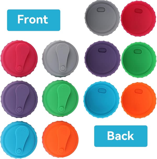 6 Pieces Silicone Lids for Carbonated Drinks, Reusable Soda Can Covers with Buckles, Leak-Proof and Dust-Proof, Keeps Standard Cans Fresh