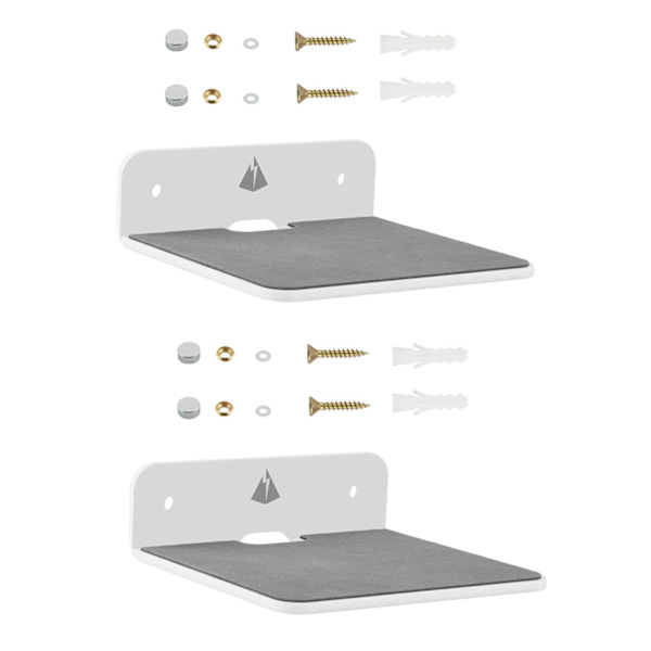 2x Seinähylly Kaiutinteline, pieni seinähylly Kaiutinpidike Bluetooth-kaiuttimille, matkapuhelimille, leluille