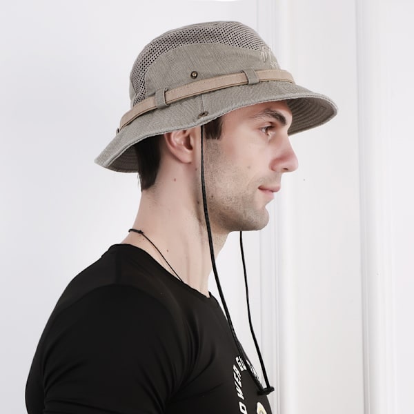 Solhat Herre Dame Bomuld Foldbar Anti UV Udendørs Bucket Hat Tra