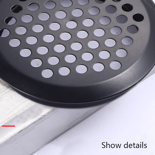 5 stk. rustfrit stål ventilationsgitter, sort rundt mesh
