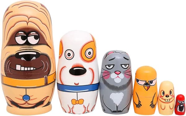 6 stycken handgjorda ryska trädockor Nesting Dolls Matryoshka