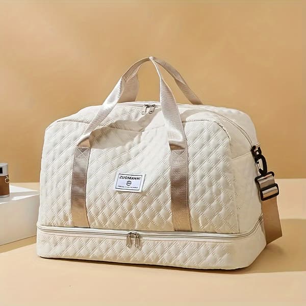 Luxury Large Travel Bag - Stylish & Durable with Waterproof Compartment, Multifunctional Carrying, Dry/Wet Separation & Practical Side Pocket