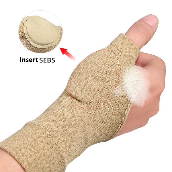 Tumhandskar, handledsstöd, fingerlösa handskar 1 par S