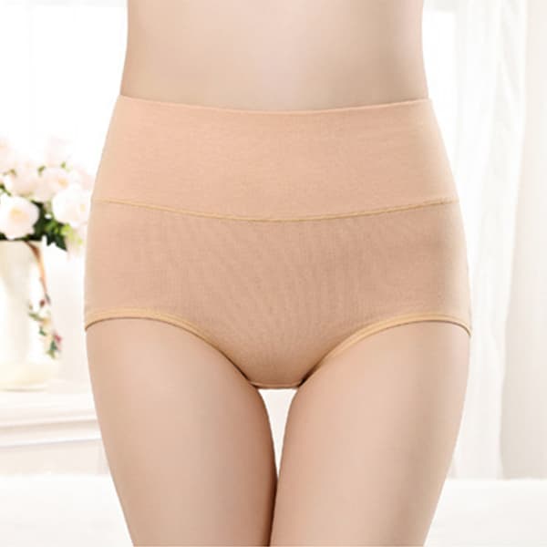 Truser med høyt liv (5-pakning) XXL Beige