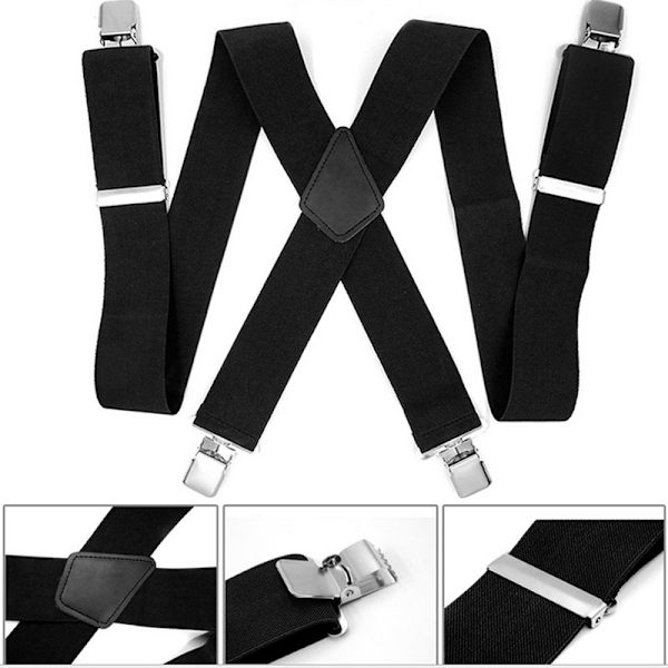 Herrar 50mm Extra Bred Justerbara Elastiska Hängslen SA HOT Cl