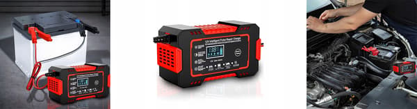 Automatisk Bilbatterilader 12V 6A Med Reparasjonsfunksjon Og LCD-Skjerm