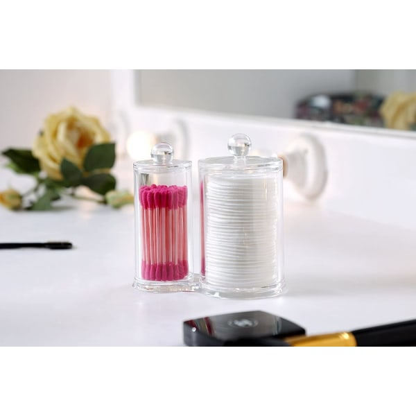 2 runde æsker Transparent Ayl makeup opbevaring To runde sektioner IC