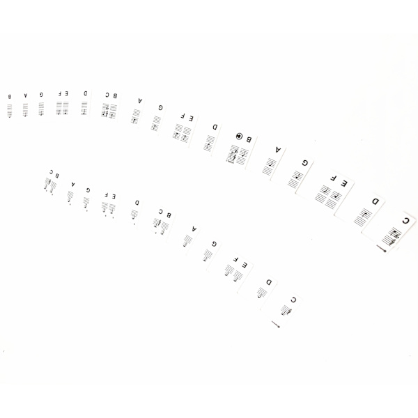 Avtakbare piano- og keyboardetiketter 61 tangenter Vit