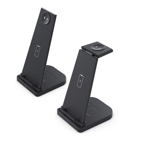 Lader USB 3 W 1 Multi Trådløs Oplader Til Apple Mobiltelefon Headset Ur