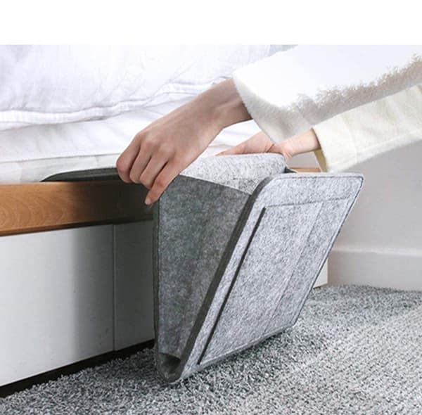 Sofa opbevaringspose Skridsikker opbevaringspose Tyk filt sengelomme grey