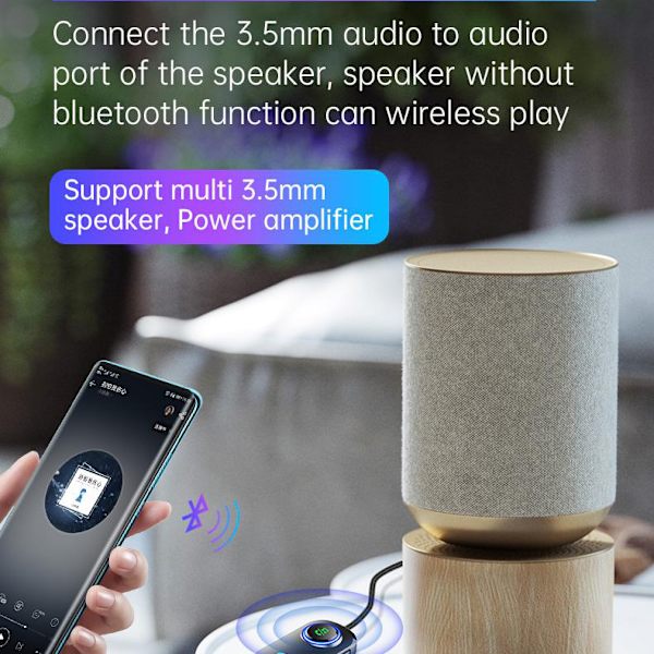 INF Trådløs Bluetooth-sender/mottaker handsfree AUX