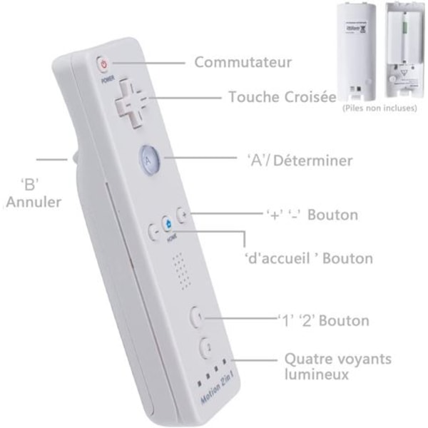 2 i 1 integrert Wiimote Motion Plus-kontroll og Nunchuk