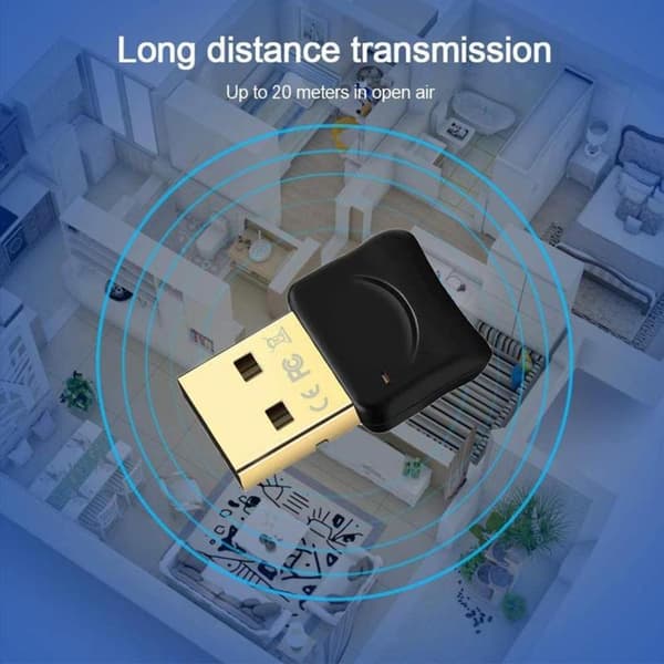 USB Bluetooth 5.0 Sender Mottaker Lydadapter AUX TV 3,5m