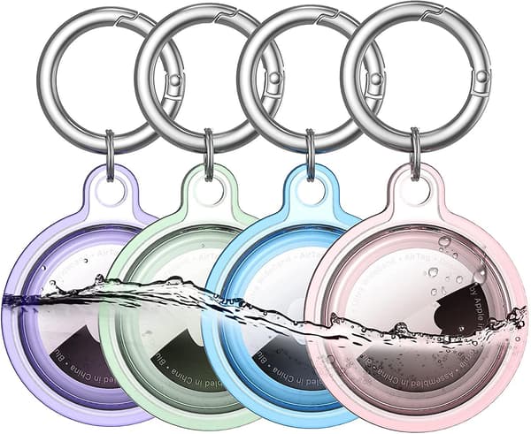 4-pack Vattentätt AirTag Nyckelring, 4-pack Apple AirTag Nyckel