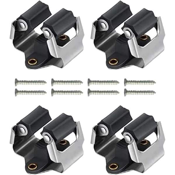 4 Dele Moppe Vægmonterede Clips Moppe Kostholder Værktøj Moppe Vægmonteret