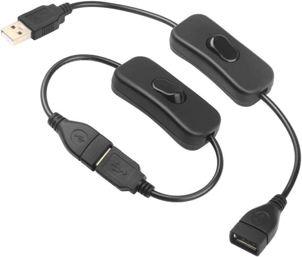 2-trins USB-kabel med ON/OFF-knap Forlængerkabel USB-lampeledning USB