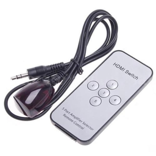 HDMI-switch med fjernbetjening 5-vejs med IR-øje