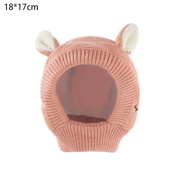 Varm strikket hue til baby og børn, vinter/sne hue med leather powder