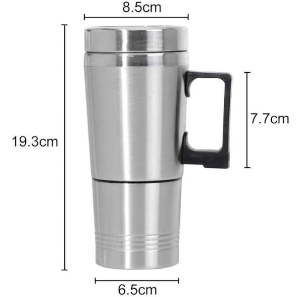 Elektrisk vattenkokare för bil 12v, 350ml och 150ml rostfritt stål Kaffe Te Vattenkopp 12v Dubbelisoleringskopp