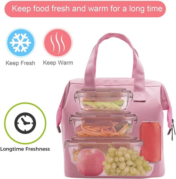 Isolerad Lunchväska Enkel Bento Kylväska Lunch (Rosa)