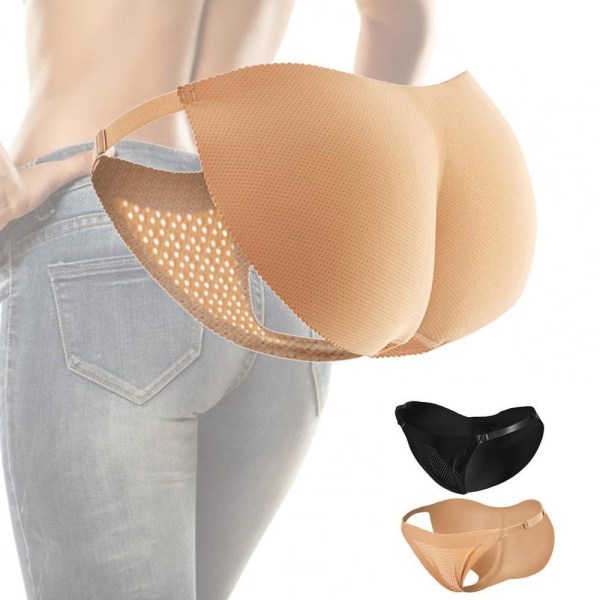 Polstrede Push Up Trusser Butt Lifter Shaper Undertøj Numse Hoftepuder L Black