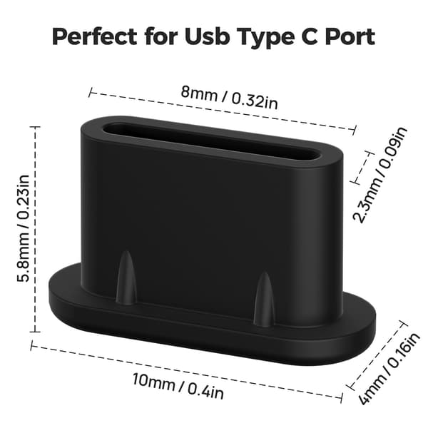 10 kpl Pölysuojia USB-C:lle – Suojaa USB-C-liitäntäsi