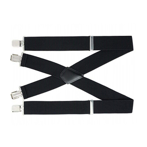 Elastiska hängslen, 5 cm breda, 4 starka clips i X-form