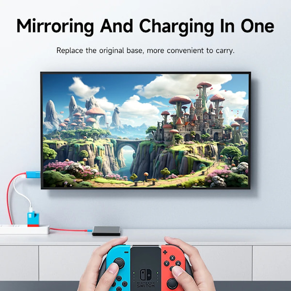 Switch Dock til Nintendo Switch/OLED USB C til HDMI-kompatibel Kabeladapter 4K60Hz 100W PD