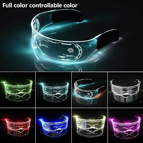 Led-valolasit aikuisille, led-visiirilasit 7 värissä