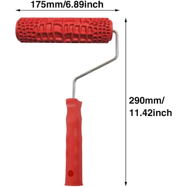 7-tums 3D-präglad färgrulle Krokodil/Tegelmönster Målarrulle Väggdekoration Målarrullar