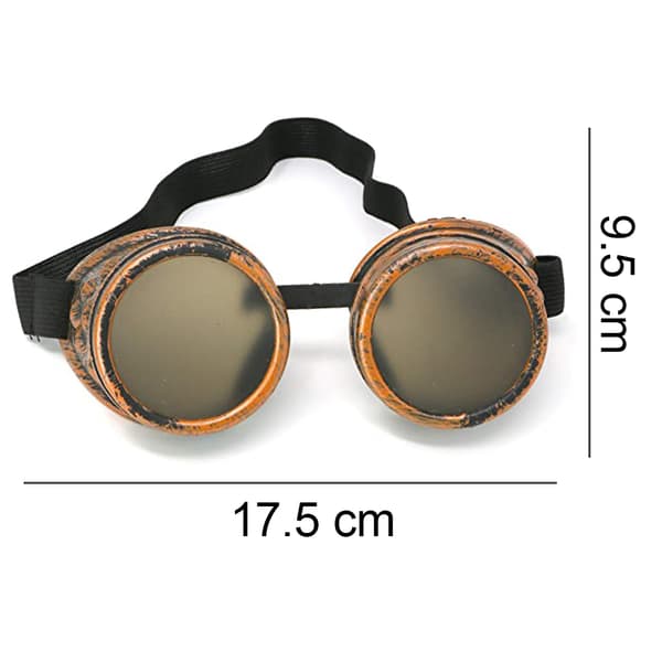 Steampunk Briller Kostymetilbehør Cyber Viktoriansk Sveising ancient red copper
