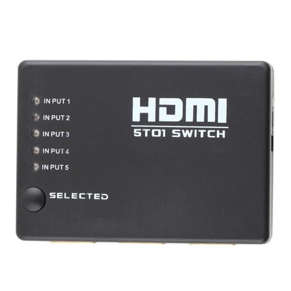 HDMI-switch med fjernkontroll 5-veis med IR-øye