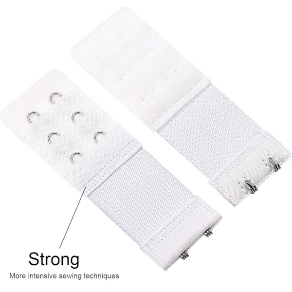 3-pak BH-forlængere - Sort, Hvid, Beige - 2 kroge