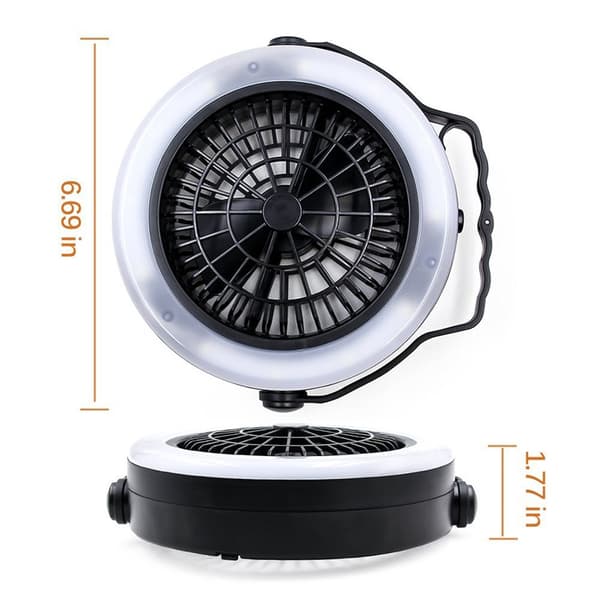 Campinglampa med Fläkt - Batteridriven