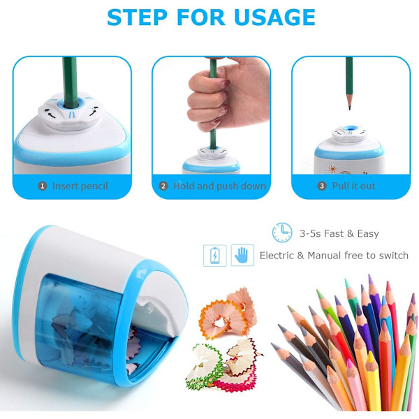 Pencilspidser Automatisk - Elektrisk pencilspidser Batteri Po