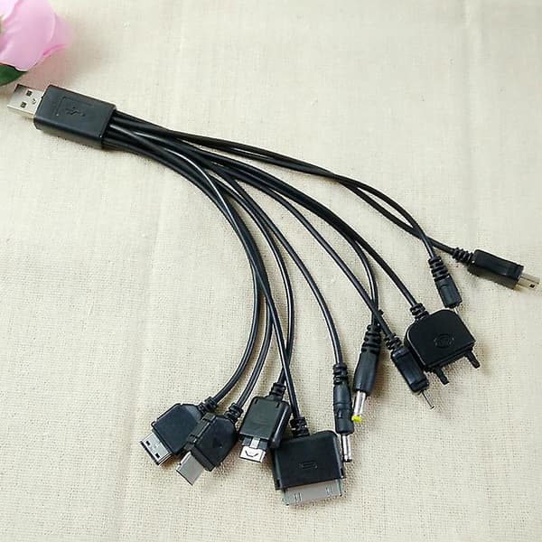 10 i 1 multifunktionel oplader USB-kabler til Motorola Samsung Lg Datakabel
