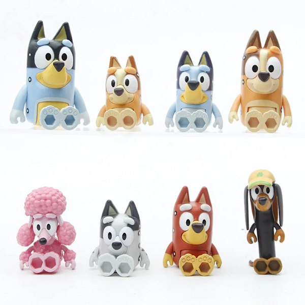 Blueyi Friends Actionfigurer Cartoon Anime Figurmodell Leksaker School funds