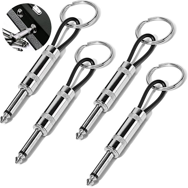 4 stk. Lmell nøgleholder, vægmonteret guitarforstærker nøgleholder, inkluderer 4 guitarplug gaver