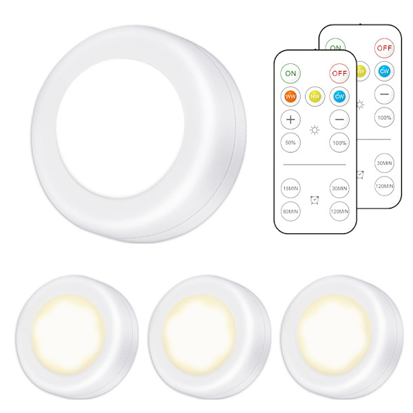 LED-spotlights 6 stk. med 2 fjernbetjeninger