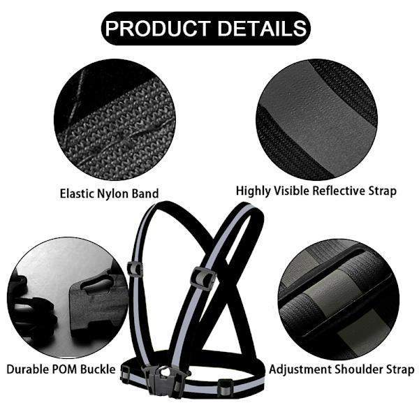 Reflekterende Elastisk Bånd Sæt Refleksjakke Refleksvest black