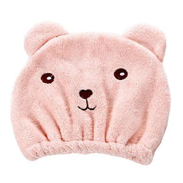 Mikrofiber Solid Hurtigtørrende Hårhat Hår Turban Dame Cap Badning Pink