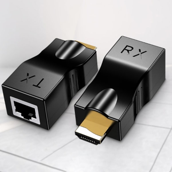 HDMI-förlängare RJ45 4K 3D HDMI 1.4 30M förlängare till RJ45 över Cat black