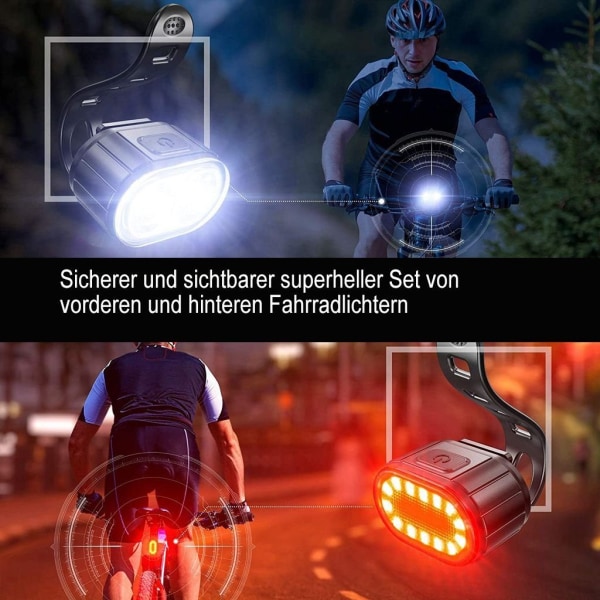 Set, USB cykelbelysning, cykelstrålkastare