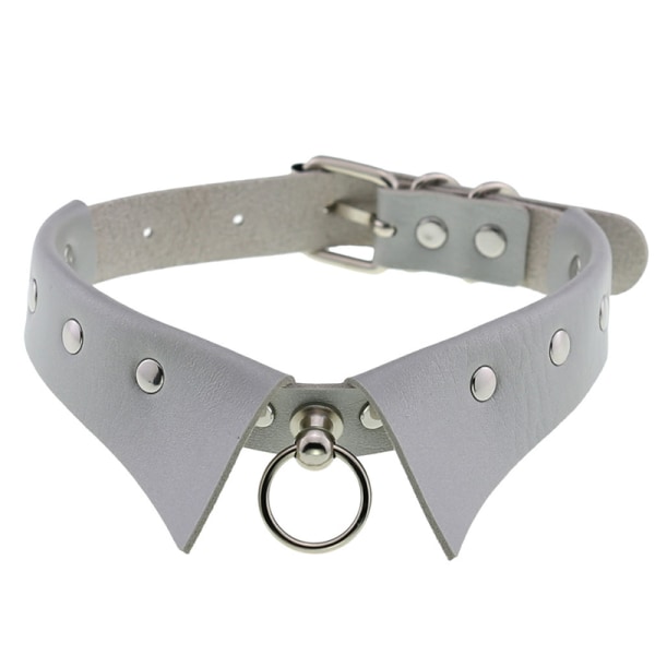 Läder Choker Punk Krage Dam Nitar Dubbade Chocker A11