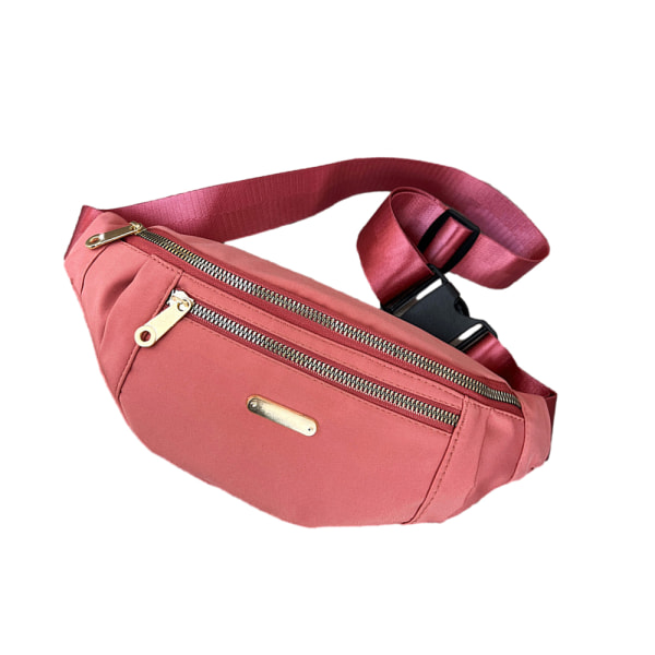 Dam Dragkedja Midjeväska Fanny Pack Pengar Bälte Plånbok Fick Bumbag Resa Sport Pink