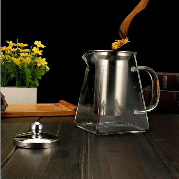 Varmebestandig tekande i glas med si Filter Infuser Tekande Kaffe Vandkande