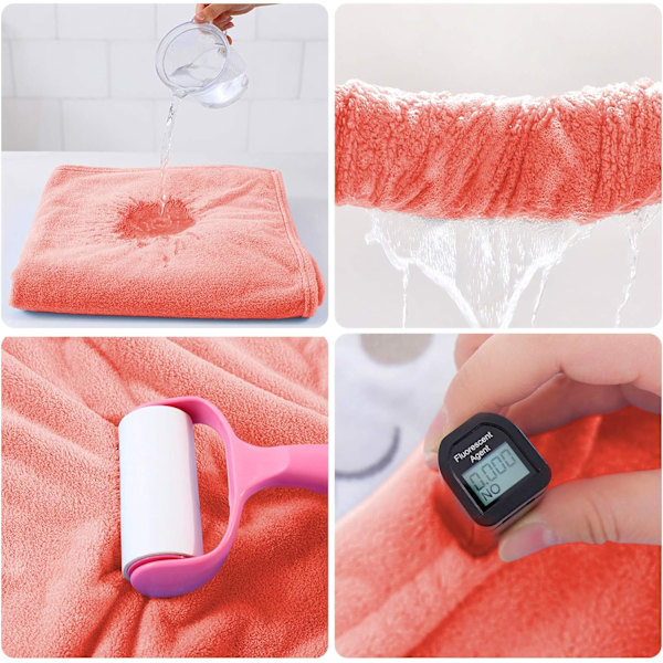 Badehåndklæde til børn, ultramyk hættehåndklæde, meget absorberende badekåbefilt, småbørn, brusegaver til drenge piger - Ekstra stor 28\" x 55\" (pink) Pink