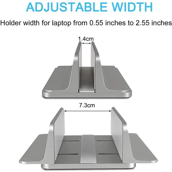 Universelt Vertikalt Aluminium Laptop Stativ Sølv