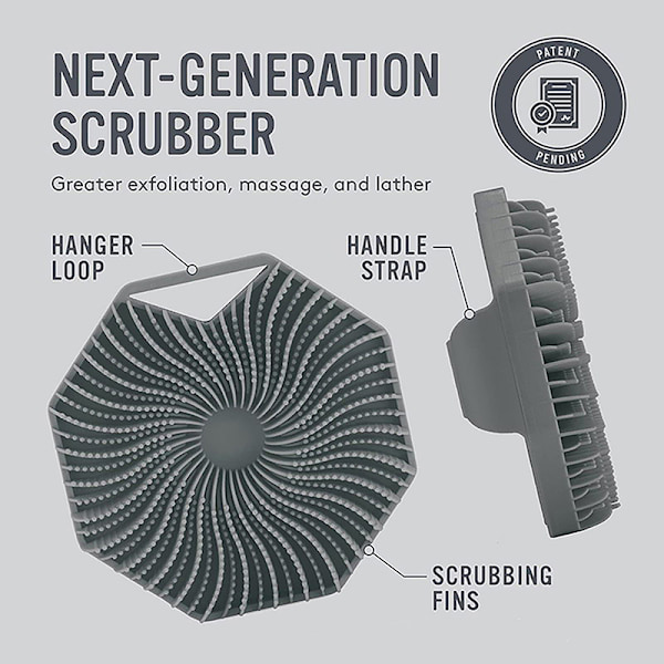 Polygon Silikon Kroppsskrubber Badebørste Med Håndtak