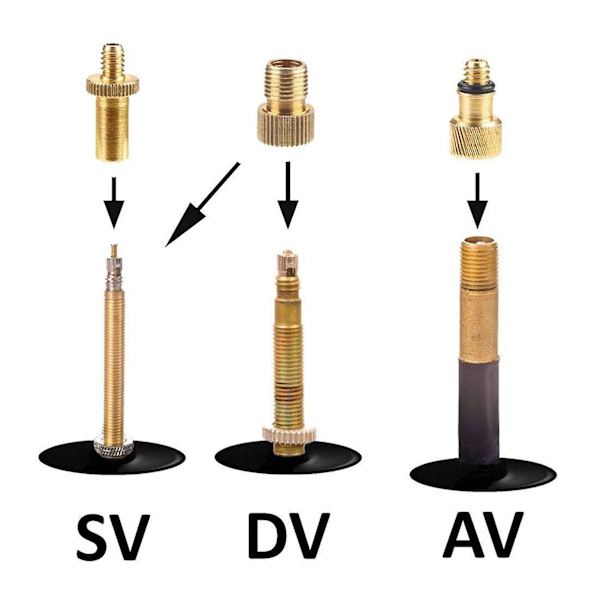 Sykkelpumpe Sykkelventiladapter 14 stk. Luftpumpetilbehør
